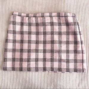 Light Pink Plaid Skirt